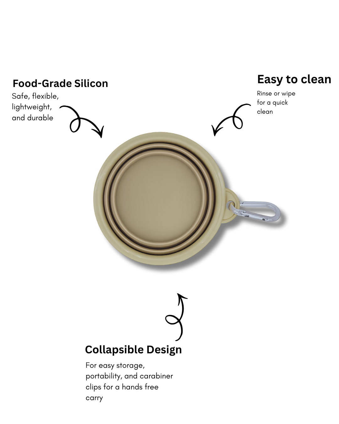 (3 Pack)  Collapsible Silicone Pet Bowl