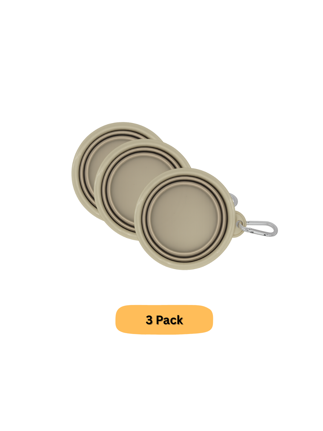 (3 Pack)  Collapsible Silicone Pet Bowl